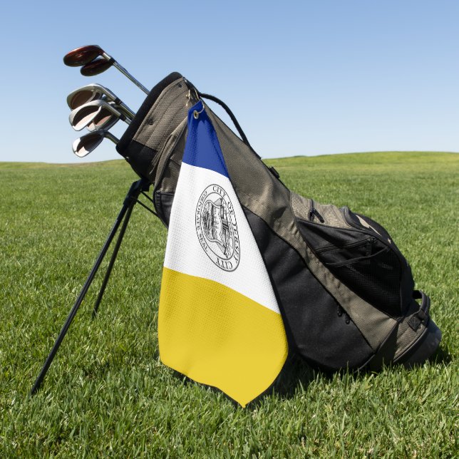 Jersey City (New Jersey) city flag Golf Towel (Green)
