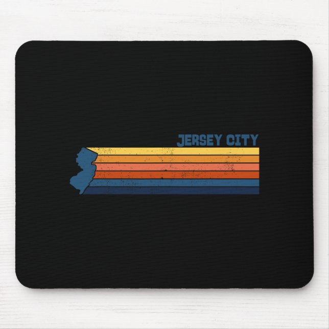 Jersey City New Jersey City Retro  Mouse Pad (Front)