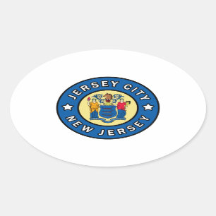 Jersey City New Jersey Oval Sticker