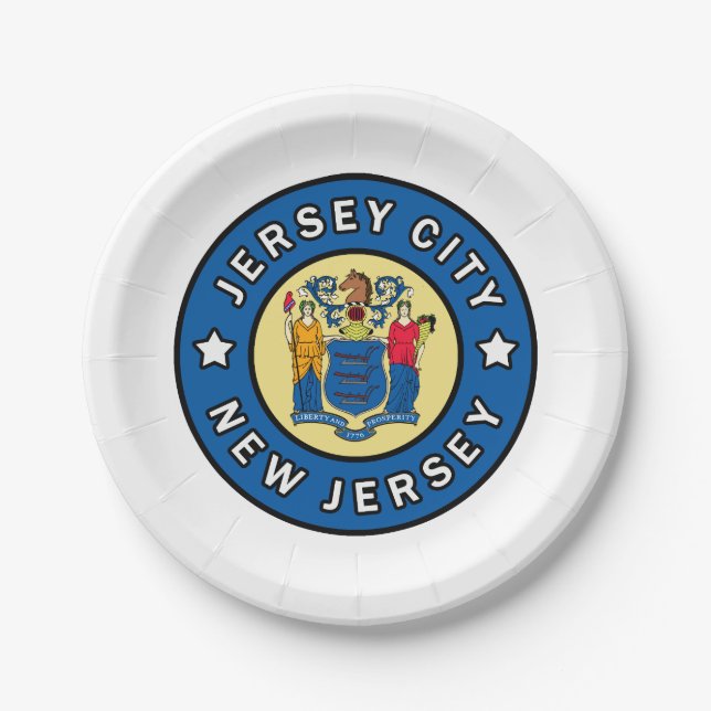 Jersey City New Jersey Paper Plates (Front)