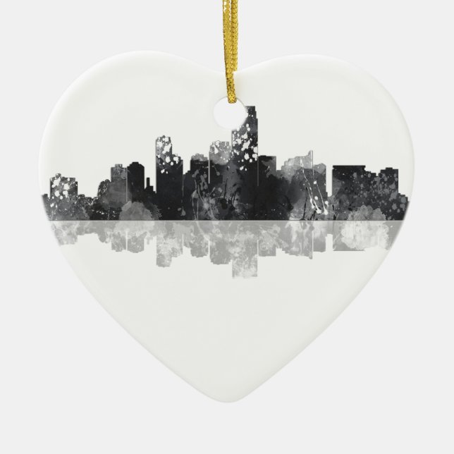 JERSEY CITY, NEW JERSEY SKYLINE CERAMIC ORNAMENT (Front)