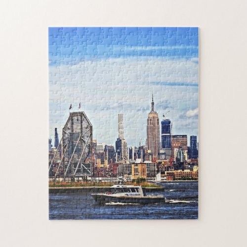 Jersey City NJ _ Police Boat By Colgate Clock Jigsaw Puzzle