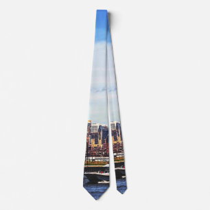 Jersey City NJ - Police Boat By Colgate Clock Neck Tie