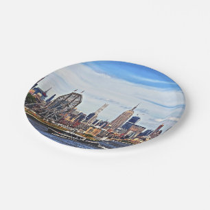 Jersey City NJ - Police Boat By Colgate Clock Paper Plates