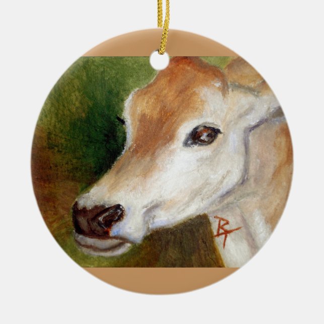 Jersey Cow acoe Ornament (Front)