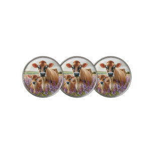 Jersey Cow and Calf Wildflower Golf Ball Marker