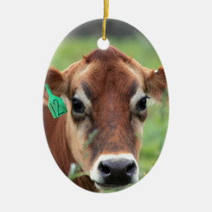 Jersey Cow Ceramic Ornament