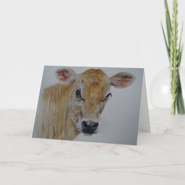 Jersey Cow Greetings Card (Front)