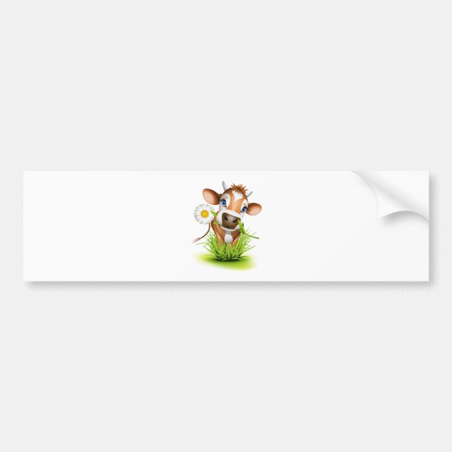 Jersey cow in grass bumper sticker (Front)