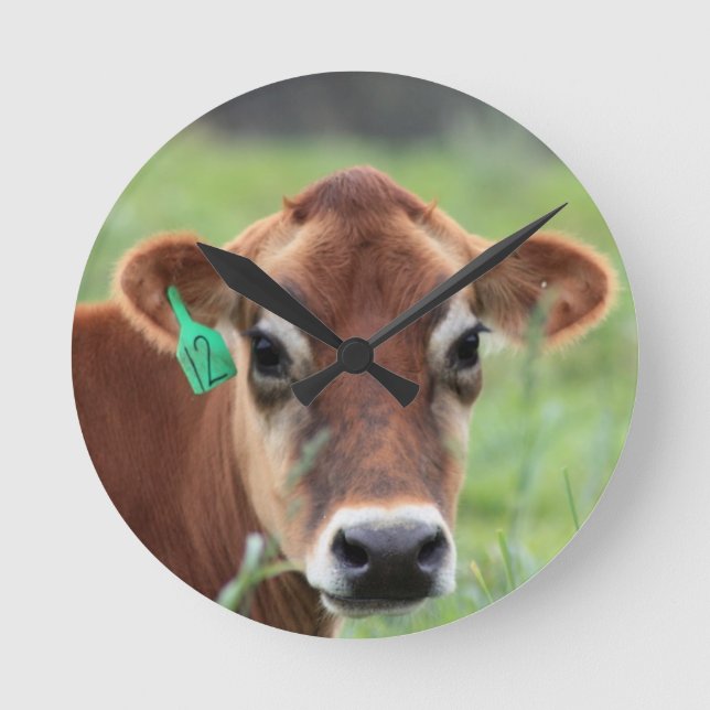 Jersey Cow Round Clock (Front)