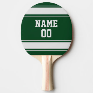 Jersey Dark Green and Gray Personalized Ping Pong Paddle