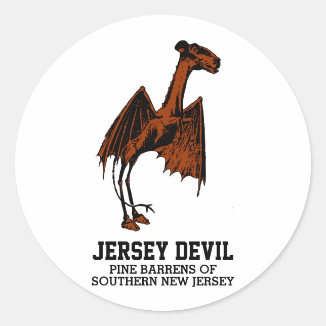 Jersey Devil Creature Cryptid Customizable  Classic Round Sticker (Front)