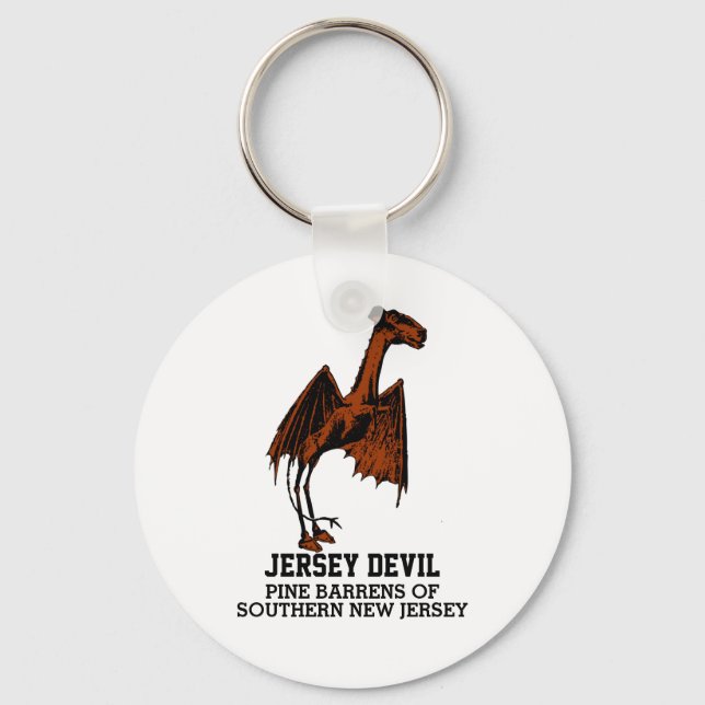 Jersey Devil Creature Cryptid Customizable Text Ke Keychain (Front)