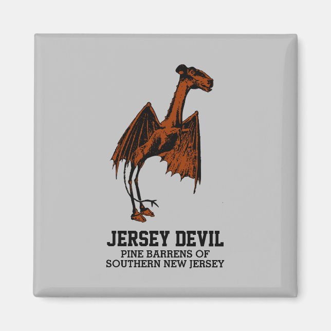 Jersey Devil Creature Cryptid Customizable Text Magnet (Front)