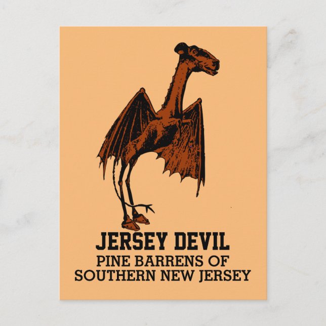 Jersey Devil Creature Cryptid Customizable Text Po Postcard (Front)