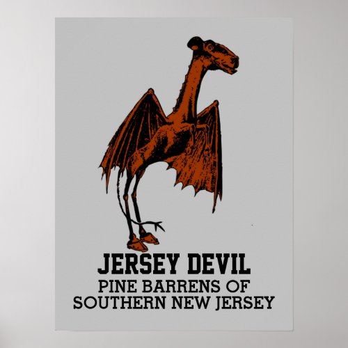 Jersey Devil Creature Cryptid Customizable Text Poster
