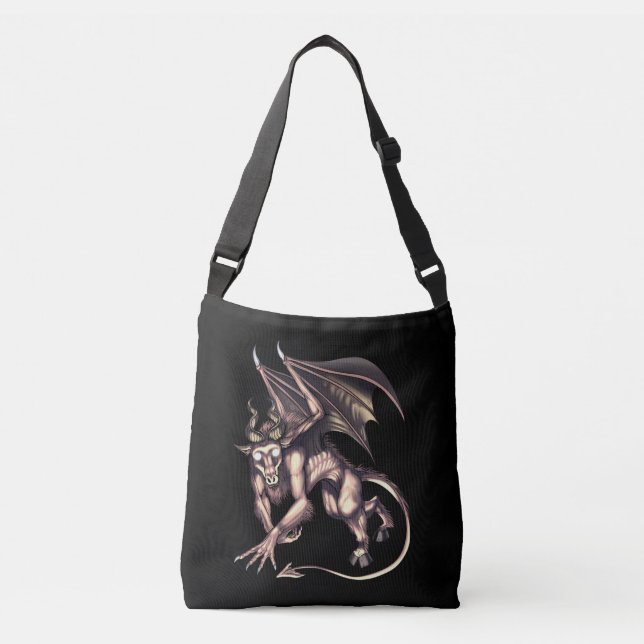 Jersey Devil Cryptid Creature Crossbody Bag (Front)