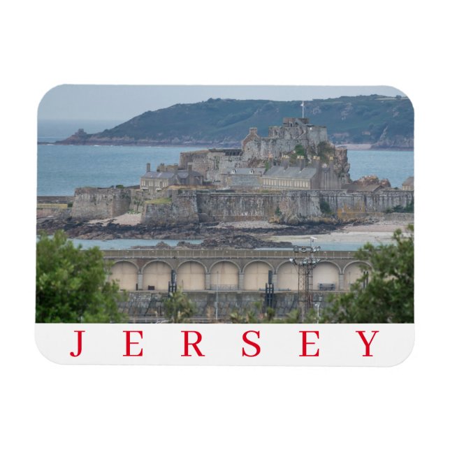 Jersey Elizabeth Castle up close fridge magnet (Horizontal)