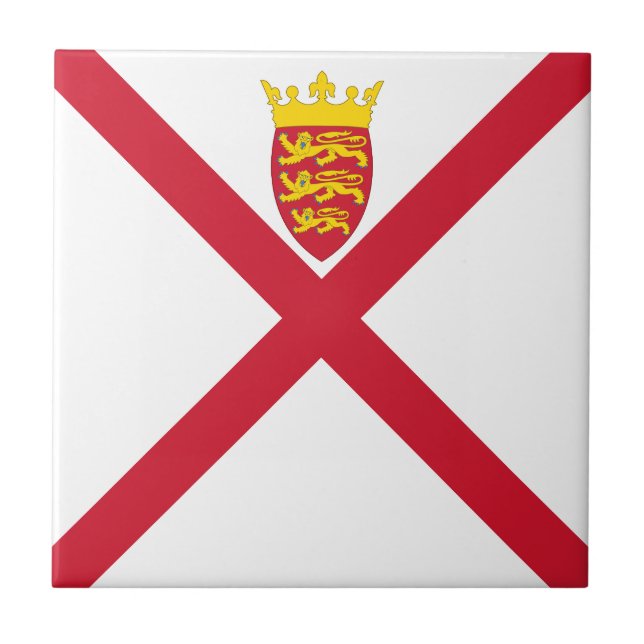 Jersey Flag Ceramic Tile (Front)