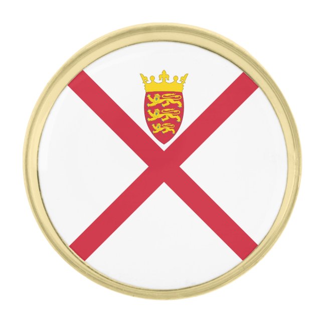 Jersey Flag Gold Finish Lapel Pin (Front)