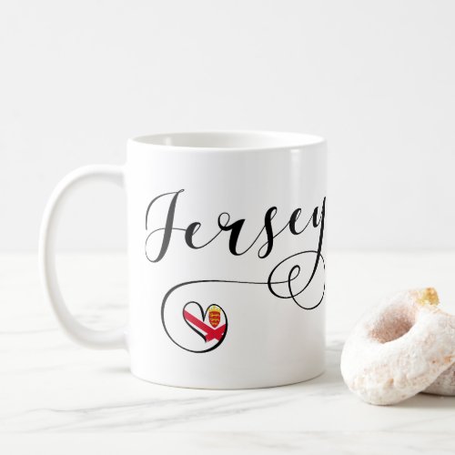 Jersey Flag Heart Channel Islands Coffee Mug