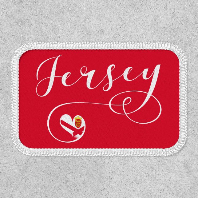Jersey Flag Heart, Channel Islands Patch (Front)
