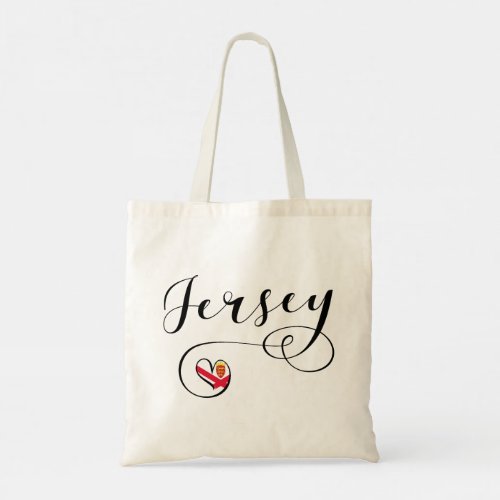Jersey Flag Heart Channel Islands Tote Bag