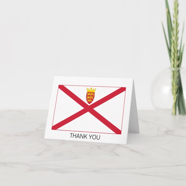 Jersey Flag Letterpress Thank You Card (Front)