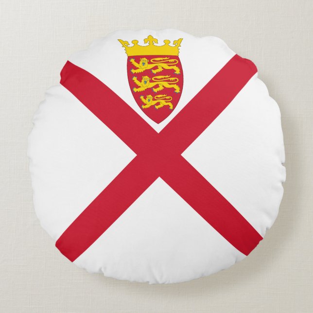 Jersey Flag Round Pillow (Front)