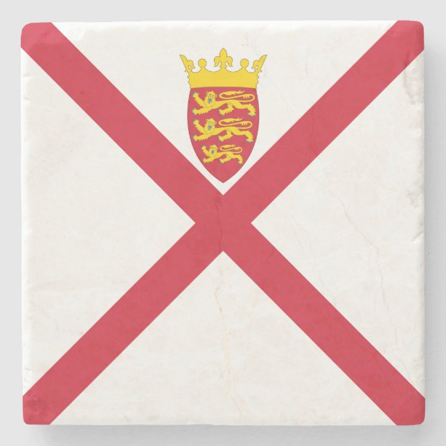Jersey Flag Stone Coaster (Front)