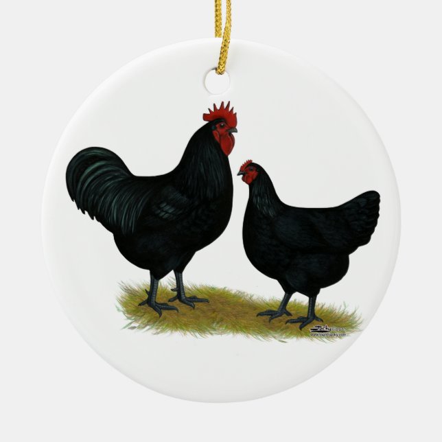Jersey Giant Chickens Ceramic Ornament (Front)