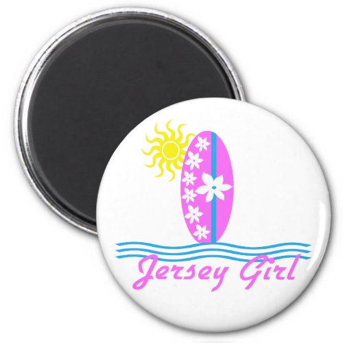 Jersey Girl baby Bodysuit Pink Surfboard WSun Magnet