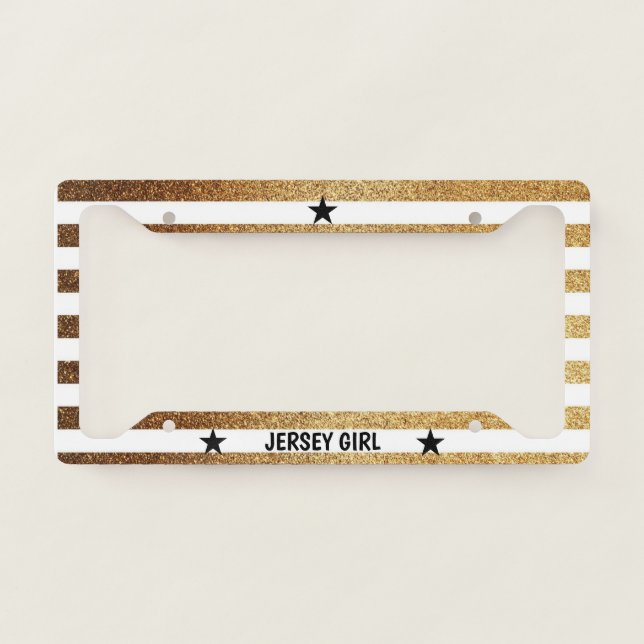 Jersey Girl - Black Star License Plate Frame (Front)