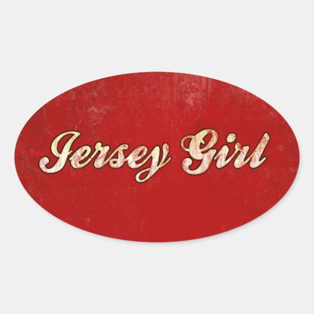 Jersey Girl Oval Sticker (Front)
