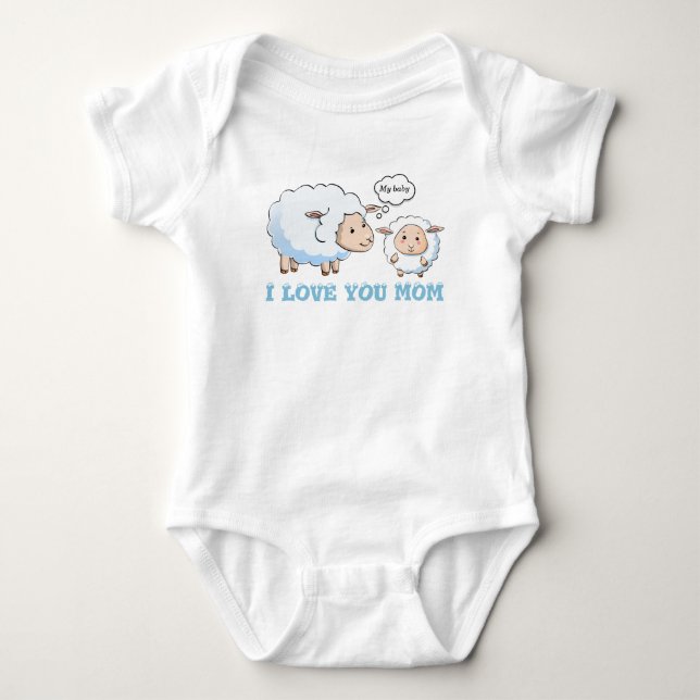 jersey I love you Mom Baby Bodysuit (Front)