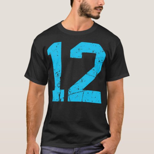 Jersey Lucky Number 12 Sports Uniform Sky Blue Vi T_Shirt