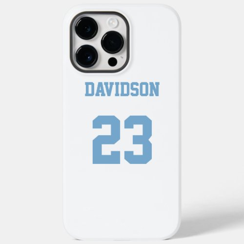 Jersey Name Number Light Blue White Case_Mate iPhone 14 Pro Max Case