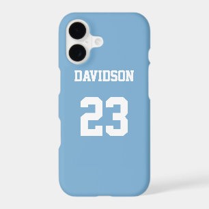 Jersey Name Number Light Blue White Custom iPhone 17 Case