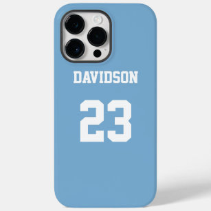 Jersey Name Number Light Blue White Custom Case-Mate iPhone 14 Pro Max Case