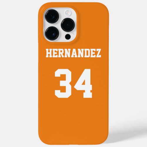 Jersey Name Number Orange and White Case_Mate iPhone 14 Pro Max Case