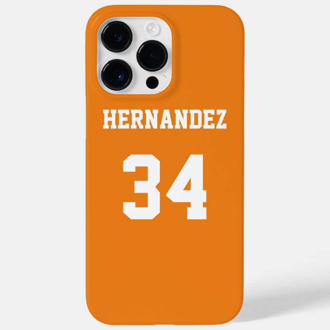 Jersey Name Number Orange and White Case-Mate iPhone Case (Back)
