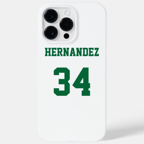 Jersey Name Number White and Green Case_Mate iPhone 14 Pro Max Case