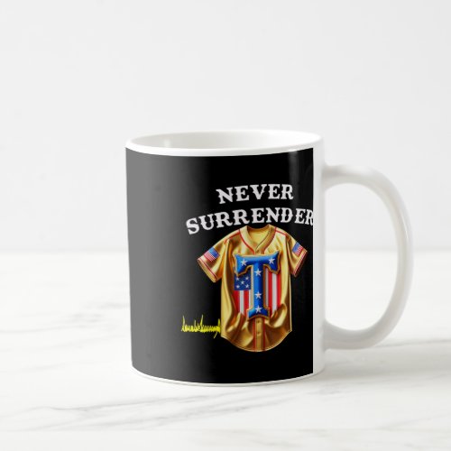 Jersey Never Surrender Pro Trump Fun Baseball Vint Coffee Mug