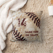 Jersey Number and Name on Vintage Baseball Pillow (Blanket)