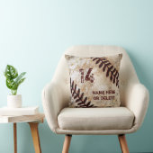 Jersey Number and Name on Vintage Baseball Pillow (Chair)