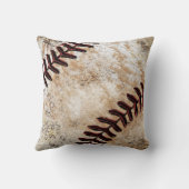 Jersey Number and Name on Vintage Baseball Pillow (Back)