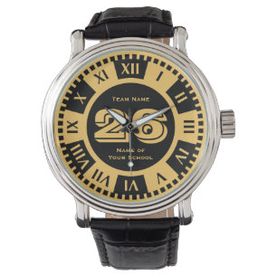 Jersey Number Black and Gold Varsity Colors Watch