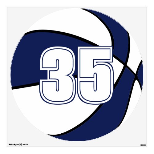 jersey number dark blue or ANY COLORS basketball Wall Decal