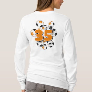 jersey number on group of soccer balls orange T-Shirt