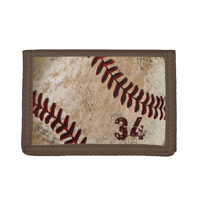 Jersey NUMBER or YOUR MONOGRAM Baseball Wallet (Front)